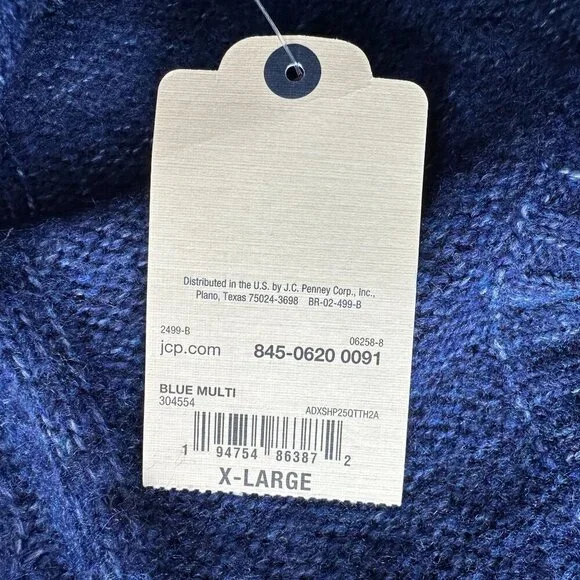 NWT St. John's Bay Blue Long Sleeve Knit Sewater Womens XL - Picture 6 of 9